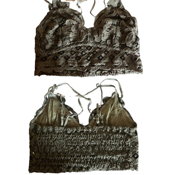 166. Forest Green Lace Bralette – Size Large, Soft & Stretchy Fit - Picture 1 of 1